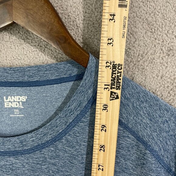 NWOT Lands' End Men's XXL Heather Blue Active T-Shirt Short Sleeve - Picture 4 of 7